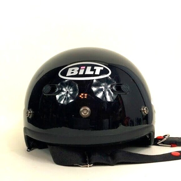 BiLT Half-Helmet-Women's Size XS -Gloss Black & Pink/Silver Flames-DOT Certified - Picture 2 of 8
